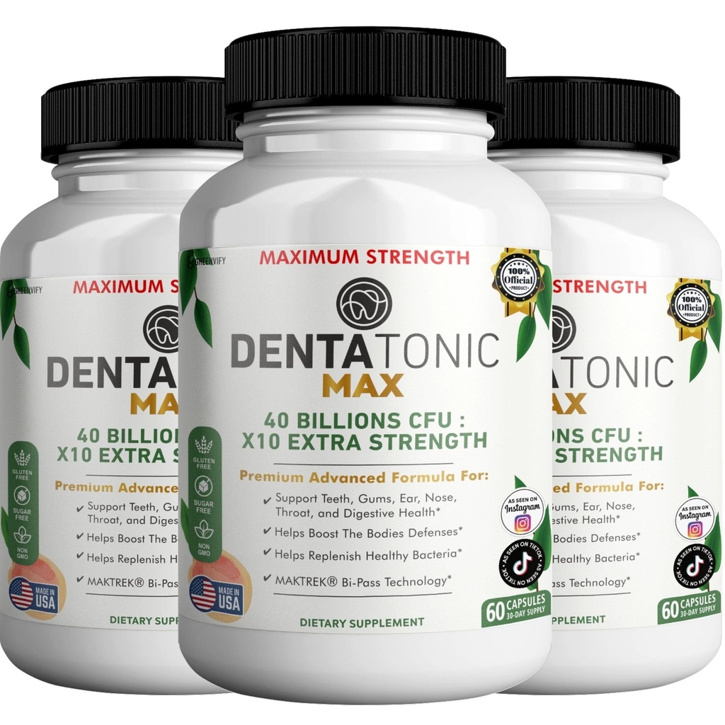 Denta Tonic Max Proביוטיקה תוסף, 40 מיליארד CFU, 60 קפסולות, תומך בריאות אוראלית וחשיפה (3)