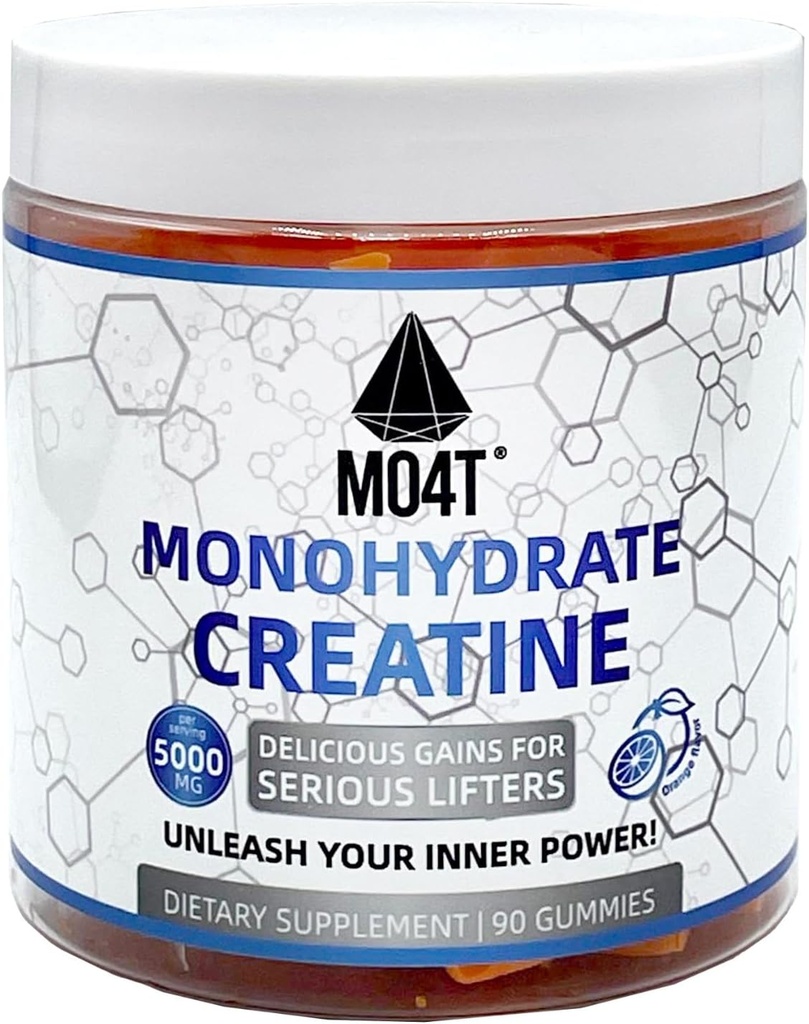 Creatine Monohydrate Gummies 5000 מ"ג עבור גברים ונשים, סוכר חינם קראטין חניכיים כתום פלאדור
