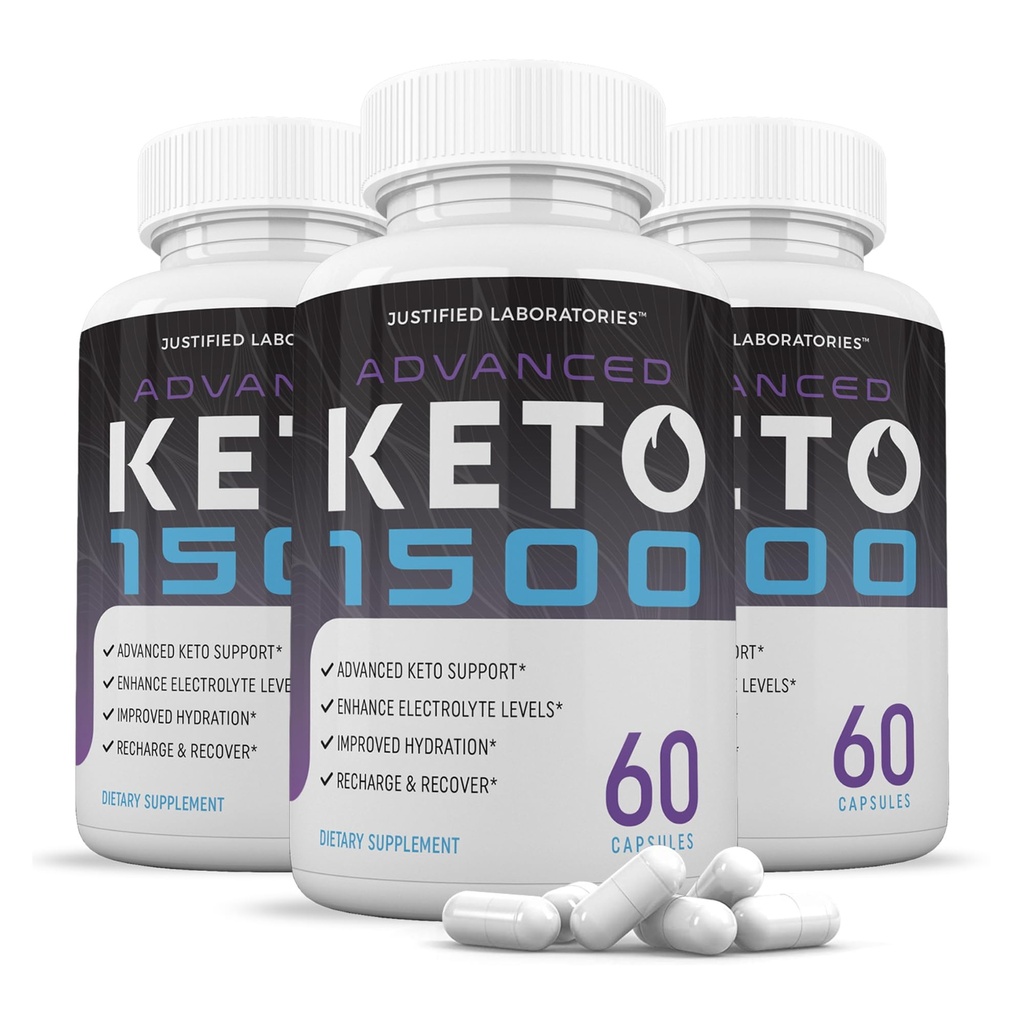 (3 Pack) Advanced Keto 1500 Keto Pills 1275MG New & משופר פורמולה מכיל Apple Cider Vinegar נוסף אבקת שמן זית בתולה