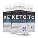 (3 Pack) Advanced Keto 1500 Keto Pills 1275MG New & משופר פורמולה מכיל Apple Cider Vinegar נוסף אבקת שמן זית בתולה