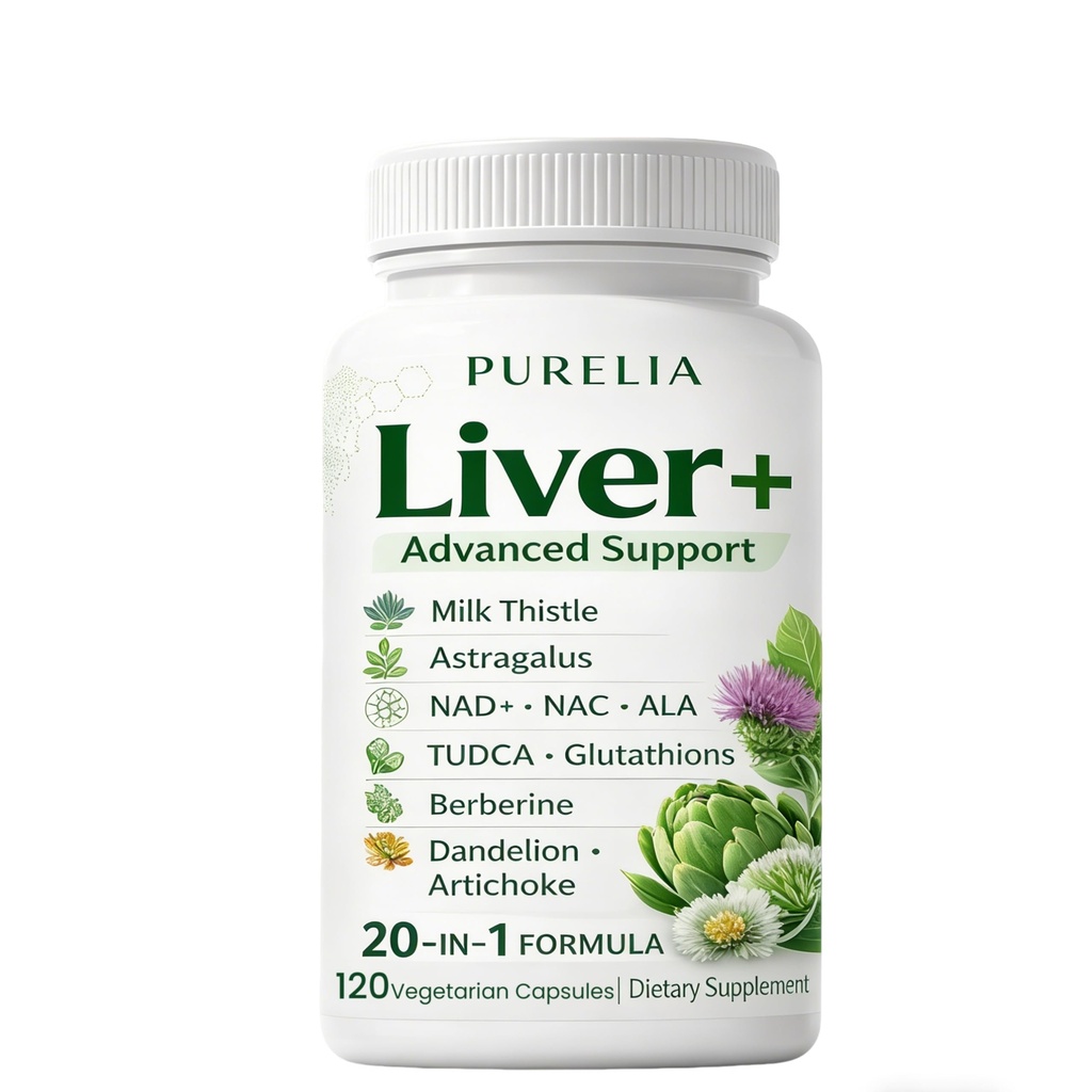 Liver Advanced+, 120 ווג'י קפסולות | 20in-1 Complex with Milk Thistle, Dandelion, NAD, NAC, ALA, TUDCA, Glutathione, Artichoke, Turmeric ו- Astragalus | Non-GMO, Gluten Freeten Freeten Free GUDCA, Glutathione, Artichoke, Turmeric, Turmeric ו-Astragalus