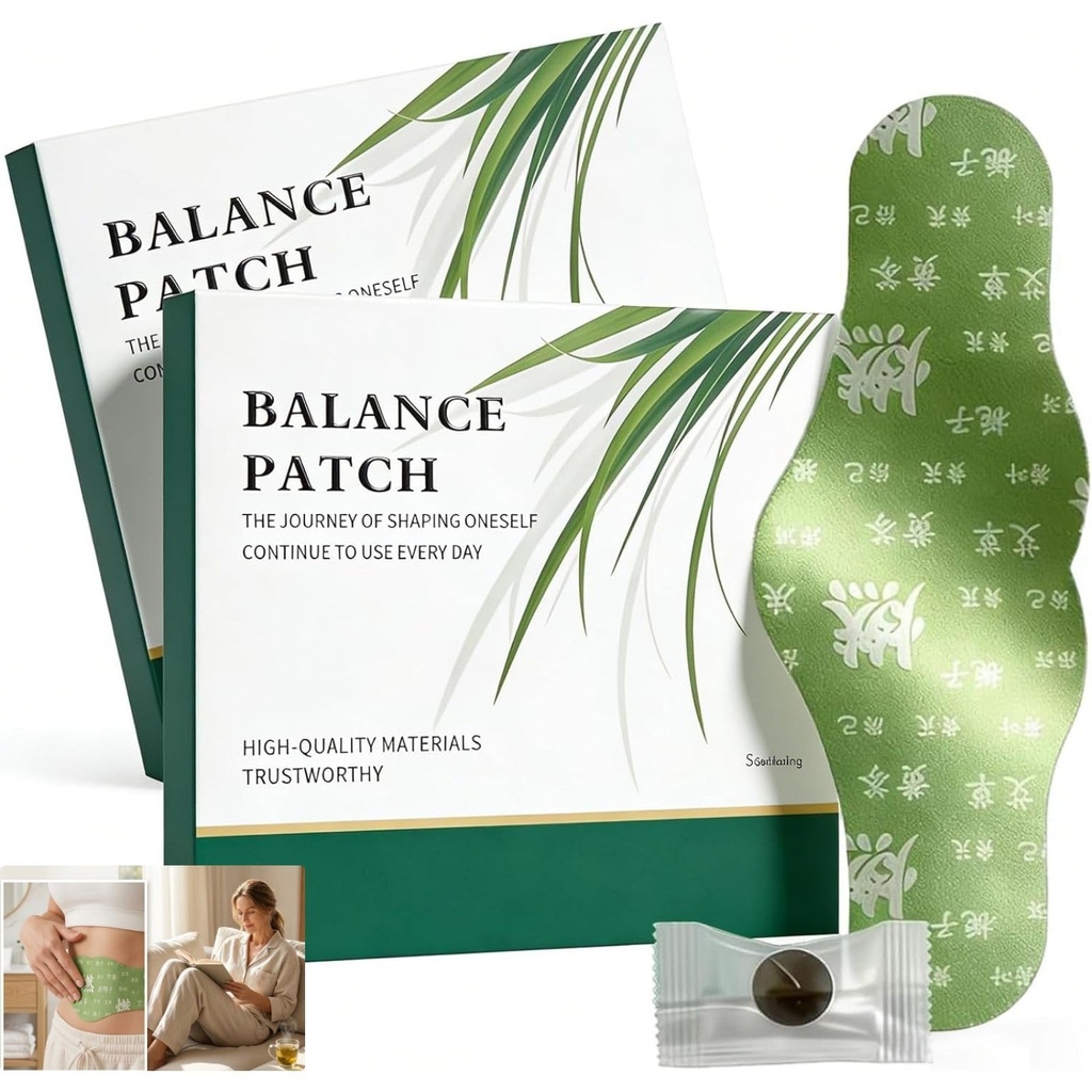 2 Boxes Balance Patch, Herbal Stomach Patch יפני עם צמחי מבוסס צמחים, מקדם Abdominal Comfort, non-Irritating & Comfortable Adhesive, Easy Topical Use (10 פטים)