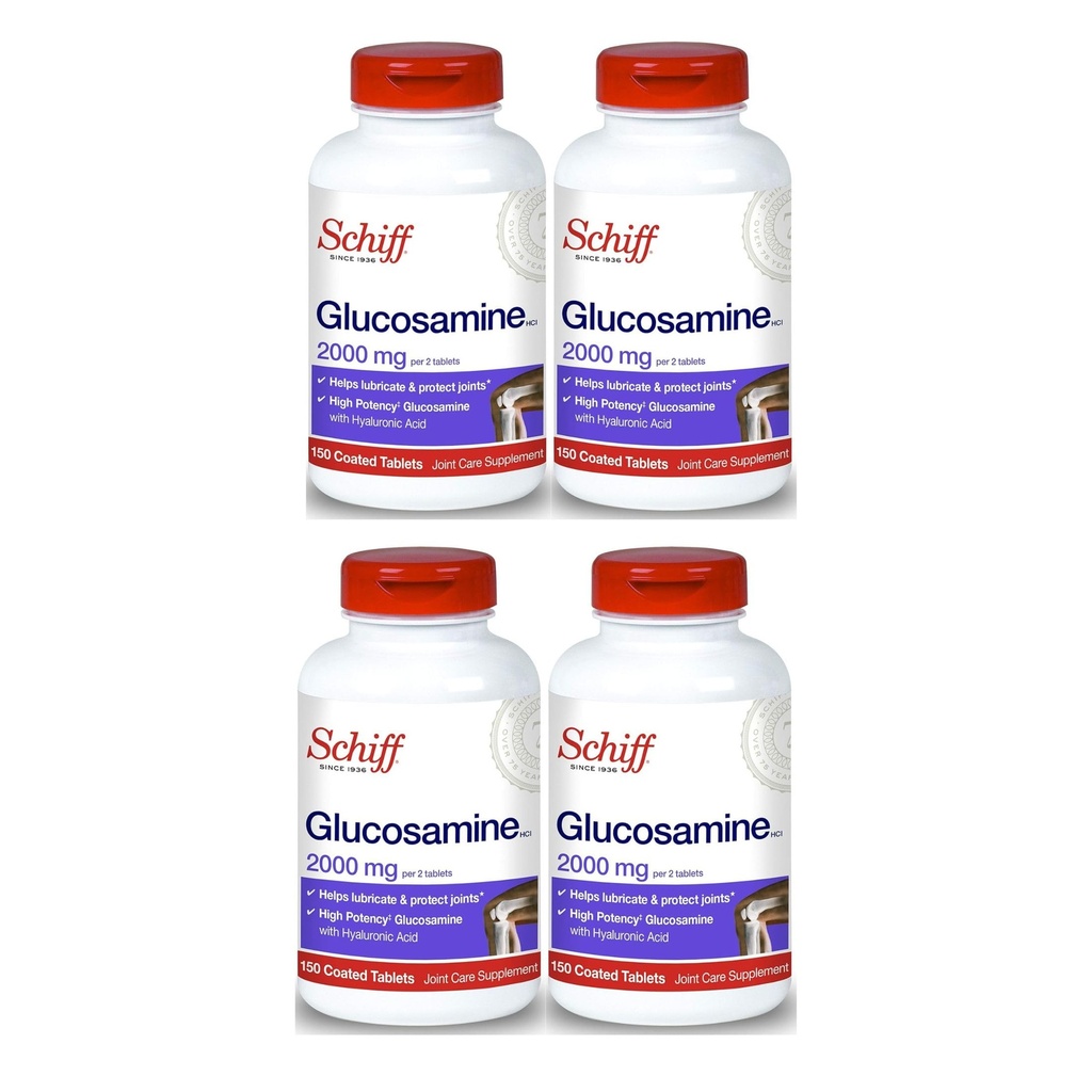 Schiff Glucosamine 2000mg with Hyaluronic Acid (Pack of 4)