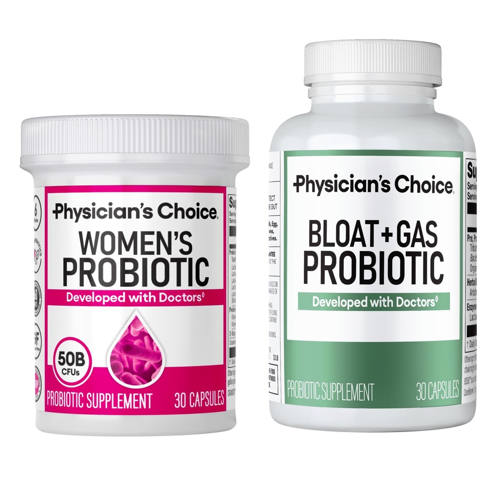 CHOICE Women's Probiotic 30ct + Bloat & Gas Probiotic 30ct - Advanced Digest Health Bundle לנשים
