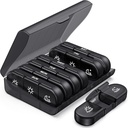 PULIV שבועי גלולות מארגנת 3 פעמים ביום, Portable Travel Pill Box 7 Day with Large Contain Pillers, Light-Proof Pill Case for ויטמינים, תרופות, תוספים ושמן דגים (שחור)