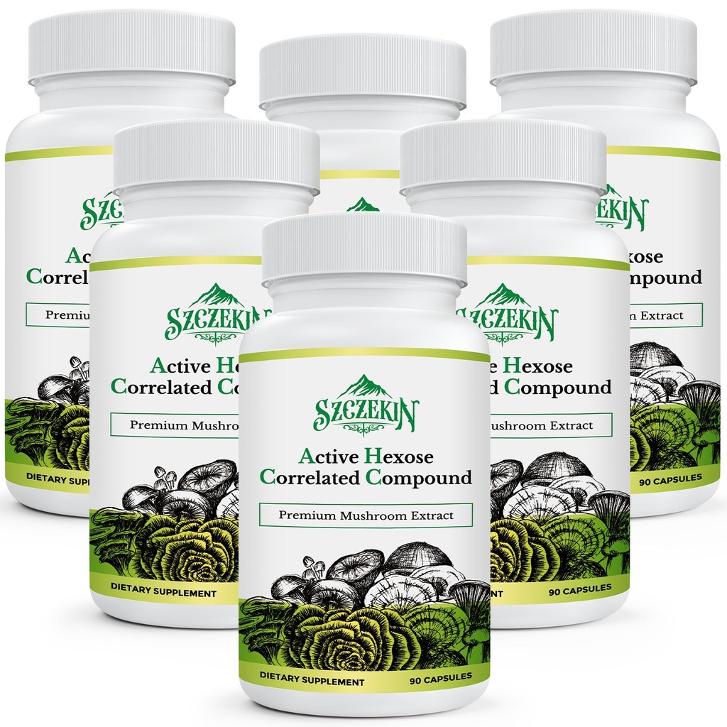 Active Hexose Cor Related Compound 1500 מ"ג תוסף Natural 8 Mushroom, Immune System, Liver Function, Natural Killer and T Cells Activity, 540 ווג'י קפסולות