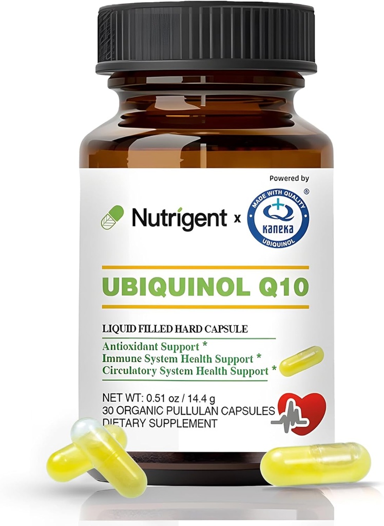 Ubiquinol CoQ10 50 מ"ג, נוזל מלא קפסולות אורגניות, High Absorption Coenzyme Q10 תוספי מזון, Antioxidant for Heart Health & Energy Production, 30 Count