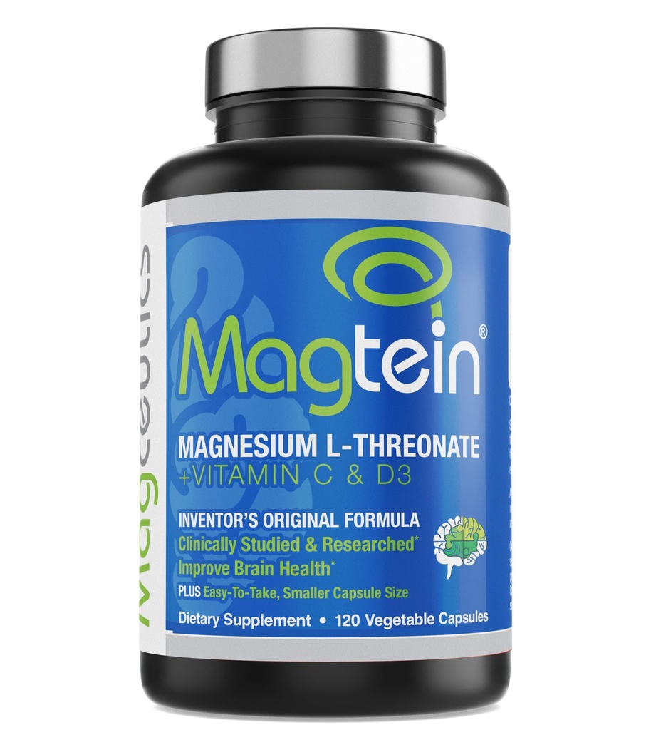 Magtein Magnesium L-Threonate כדי לשפר את ההכרה, להתמקד, זיכרון, איכות שינה ובריאות המוח עם Caps קטן - 120 קפסולות ירקות