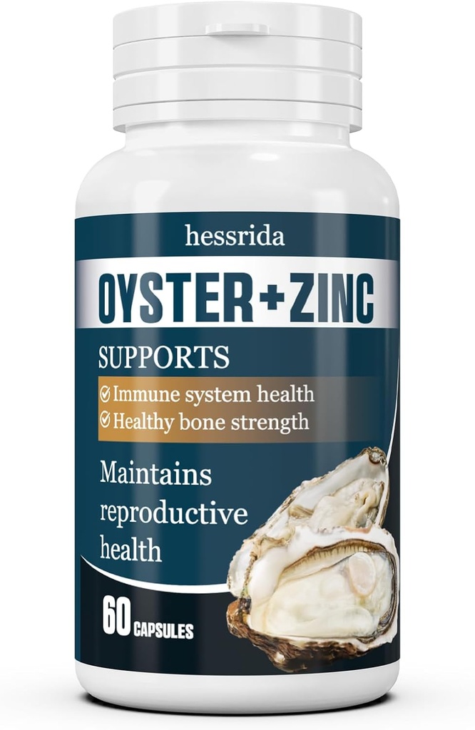 Oysters לחלץ קפסולות עם אבקת Zinc, תוספי Oyster עבור גברים ונשים, טבעי ומאובטח Oyster גלולות, לעזור Immune System, Reproductive Systems & העצם בריאות, 60 קפסולות