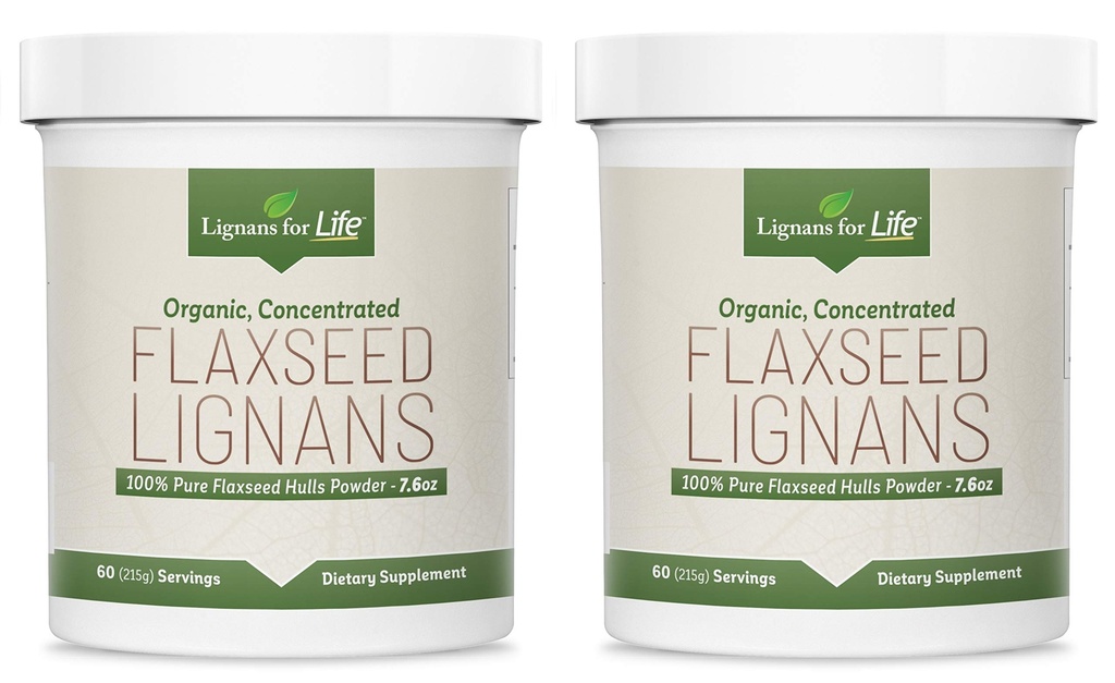 Lignans for Life - Natural Bulk Ground Flaxseed אבקת אומגה 3 & 6 Fatty Acids מילוי גבוה סיבים אנטי-חמצן - תמיכה בריאות הלב והשיער, מערכת החיסון בריאה - 60 משרתים 80 מ"ג לכל הכרטיסיה, 2 Pack