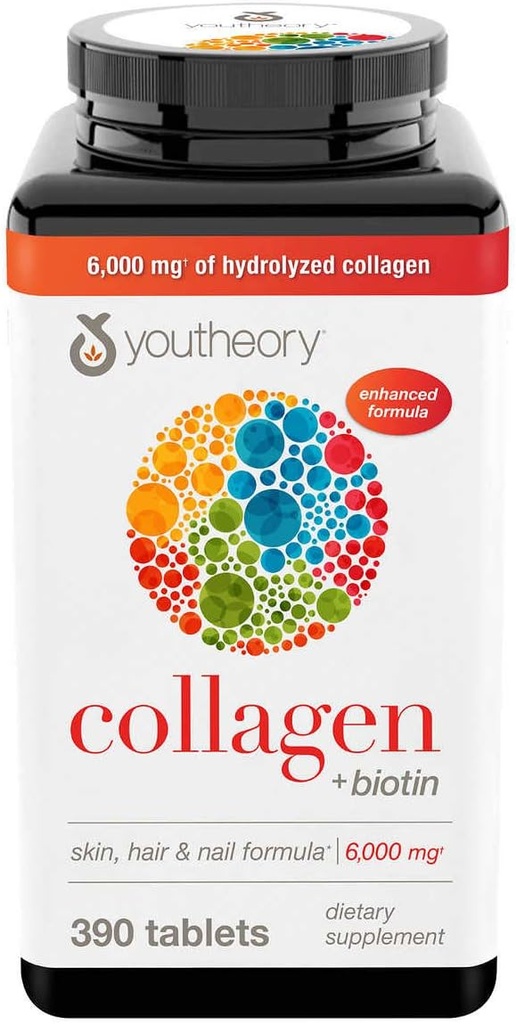 Youtheory Collagen Plus Biotin, 390 טבליות (5 Pack)