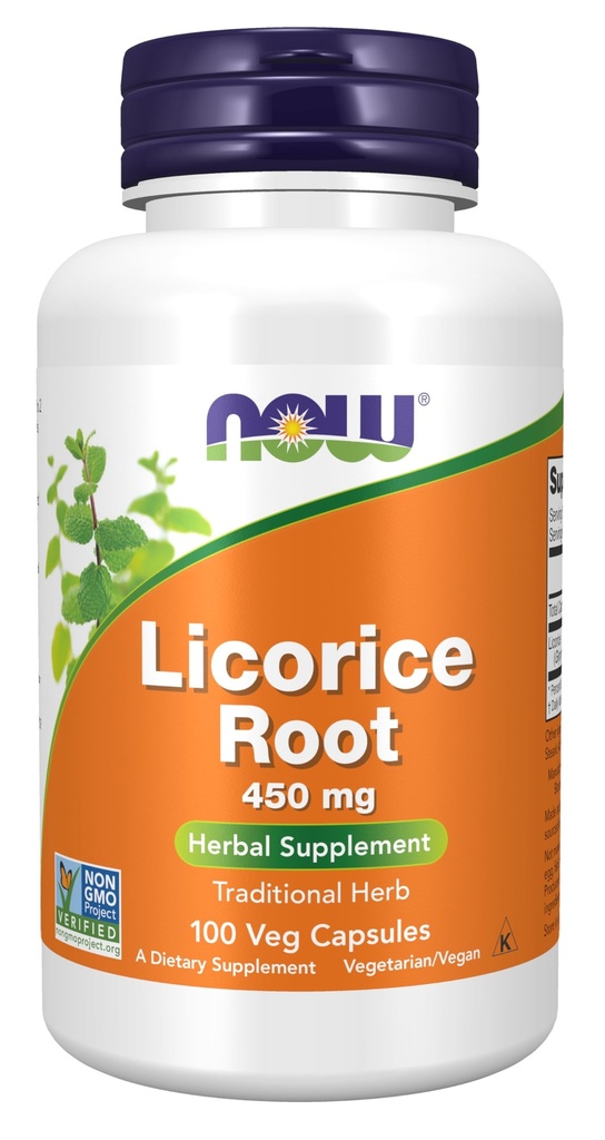 עכשיו תוספים, Licorice Root (Glycyrrhiza glabra) 450 מ"ג, תוסף צמחי, 100 ואג קפסולות