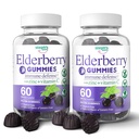 חניכיים ישנות עם ויטמין C ו- Zinc - Immune Booster Elderberrymies for Adults and Kids - Natural Ingredients Defense Multivitamins with Antioxidant Support (120 חניכיים)
