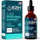 E2H Advanced Intestinal Support - Natural Intestinal Cleanse and Digest תוסף ניקוי אקסיבי - Wormwood ו Black Walnut Extract - Non-GMO, טבעוני - 2 Fl Oz