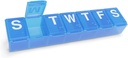 EZY DOSE Weekly (7-Day) Pill Organer, Medicine Planner, ויטמין מארגנת Box, Case for Supplements and Fish Oils, Convenient and Easy to Use Medium Measuretments, Travel Friendly, Blue, BPA Free
