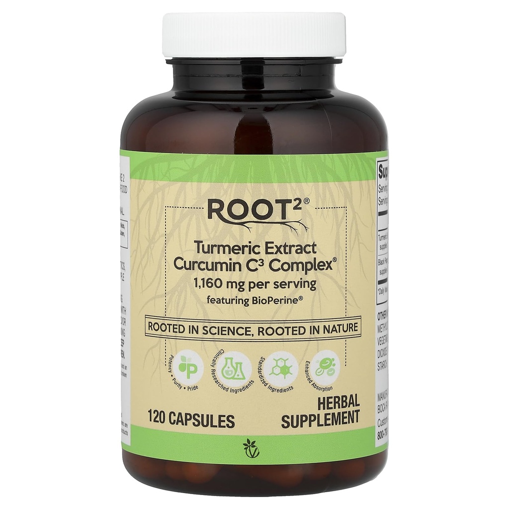 Vitacost Turmeric Extract Curcumin C3 Complex with Bioperine - 1,160 מ"ג לכל משרת - 120 קפסולות