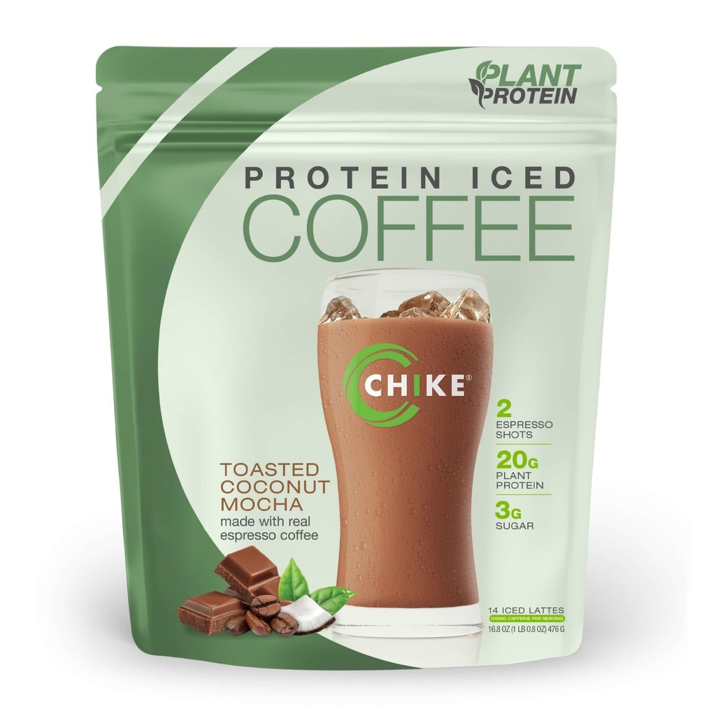 CHIKE Toasted Coconut Mocha Protein Iced Coffee Plant Protein, 16.8 OZ