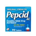 פפסיד AC Original Powerburn Relief Tablets, OTC תרופות מונע & Relieves Heartburn בשל Acid Indigestion & Sour Stomach, 10mg Famotidine Acidine Acid, Fast-Acting, 90 דונם