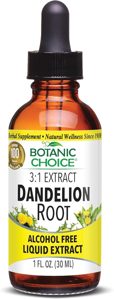 בחירה אורגנית Dandelion Root, אלכוהול חינם נוזל מיצוי תמיכה בריאות Liver, רעלים ניקוי, סיוע Digest-1 Fluid Ounce