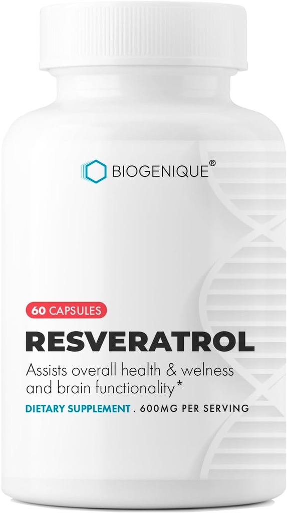 Resveratrol 600mg Potent Antioxidants & Trans-Resveratrol from Polygonum Root Extract, מקדם תמיכה אנטי-Aging & Cardiovascular, 60 קפסולות - מיוצר בארה"ב - טבעוני, non-GMO, Gluten Freeten Freeten Free