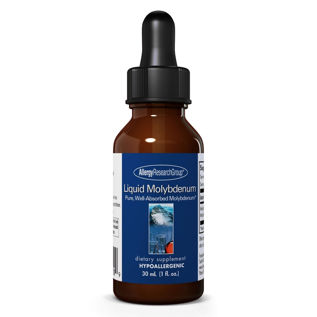 Allergy Research Group נוזלי Molybdenum תוסף תמיכה, Detox, Uric Acid, Trace מינרלים, 25mcgg נוזל טיפות - 1 Fl Oz