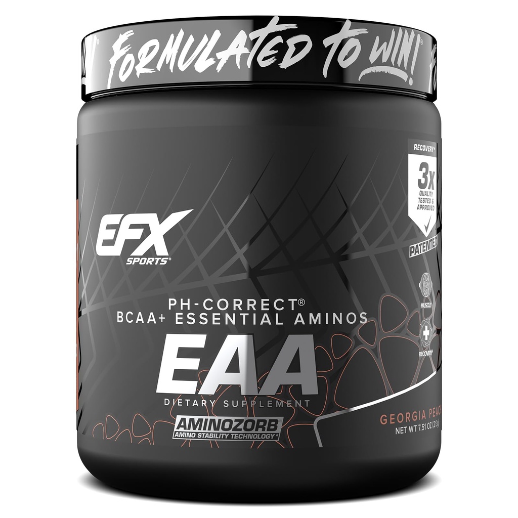 EFX Sports Training Ground EAA | Essential Amino Acids | אנרגיה וחלבון Synthesis | Pre, Intra, or Post Workout | 40 משרתים (Georgia Peach)