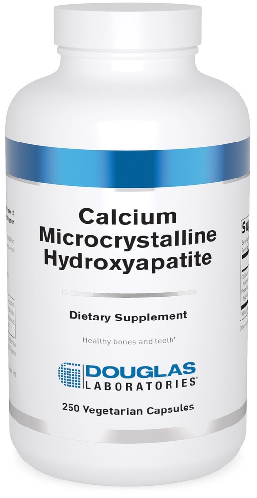 דאגלס מעבדות Calcium Microcrystalline hydroxyapatite - שיניים ותמיכה בריאות העצם * - עם Calcium & Phosphorus Micronutrients - תוספי תזונה - 250 קפסולות צמחוניות