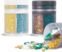 2 Pack KIGI גדול מארגנת תרופות ו- Pill Case עם 4 השוואתיות