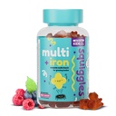 Squiggles ילדים Multivitamin + Iron Gummies - ויטמינים סוכר נמוך עם תוספי ברזל עבור ילדים - ספקטרום רחב של ויטמינים ומינרלים, Chewy, Yummy Brad Flavor Count (100)