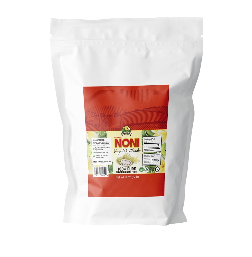 Virgin Noni Powder - 100% Pure Hawaiian Noni Powder 8oz pack, Certified Organic