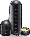 Zannaki Weekly Pill מארגנת 7 ימים ביום, Portable Metal Travel Waterהוכחה AMPM Pill Box,Large Pill Case Container, BPA חינם Daily Medicine ארגן Holder עבור ויטמין, שמן דגים, תוספת תוסף
