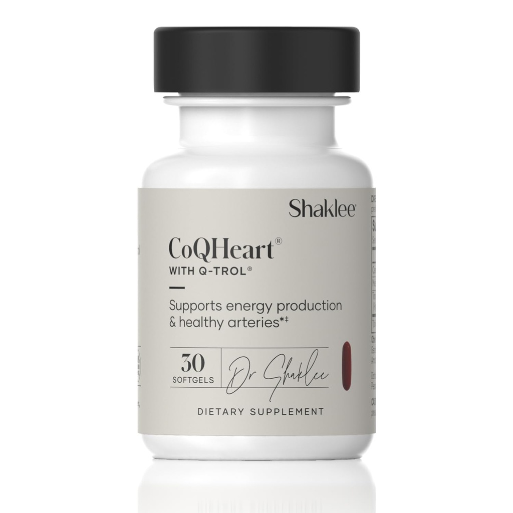 CoQHeart® עם Q-Trol®- Energy Support for Heart Health - Coenzyme Q10 ו- Resveratrol Band - Facilitates Energy Production and Bloodssel Health - Protects Arteries - 30 Softgels