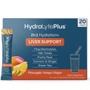 Hydralyte Liver תומך + אלקטרוליט לערבב עם חלב זהtle, Turmeric, ג'ינג'ר, Prickly Pear, תמצית תה ירוק פורמולה עבור Rehydration מהירה (Pineapple מנגו, 20 Packets)