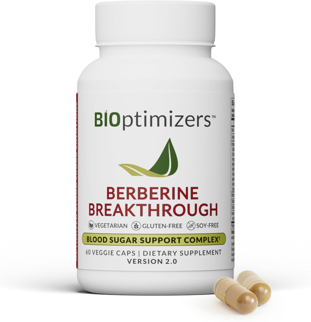 BIOptim Berberine Break Through 2.0 תוסף, 60 קפסולות - Vegetarian, Gluten-Soy-Free