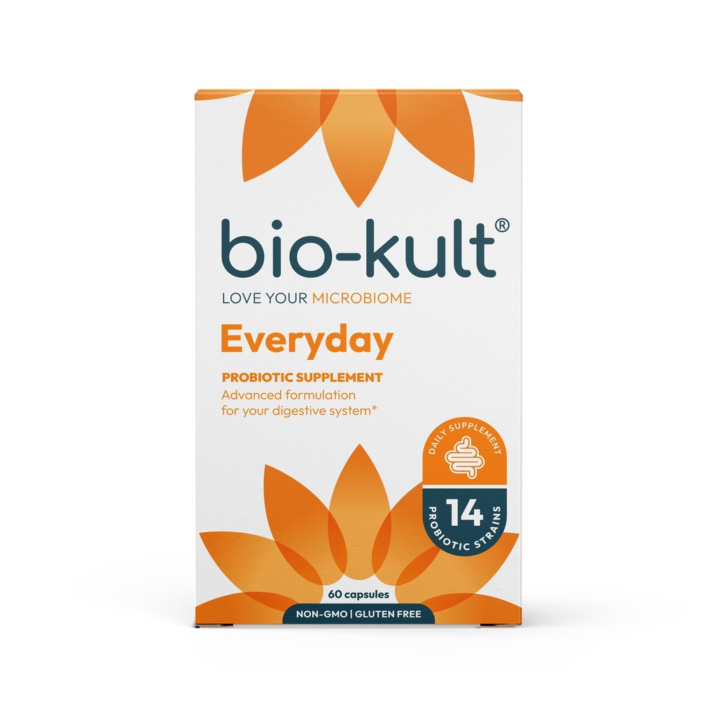 Bio-Kult Gut Health Probiotic, 14 סטרינס, Probiotics for Women & Men, Immune Support, Digestive Health, Shelf-Stable, non-GMO ו- Gluten-Free, קפסולות, 60 Count (Pack of 1)