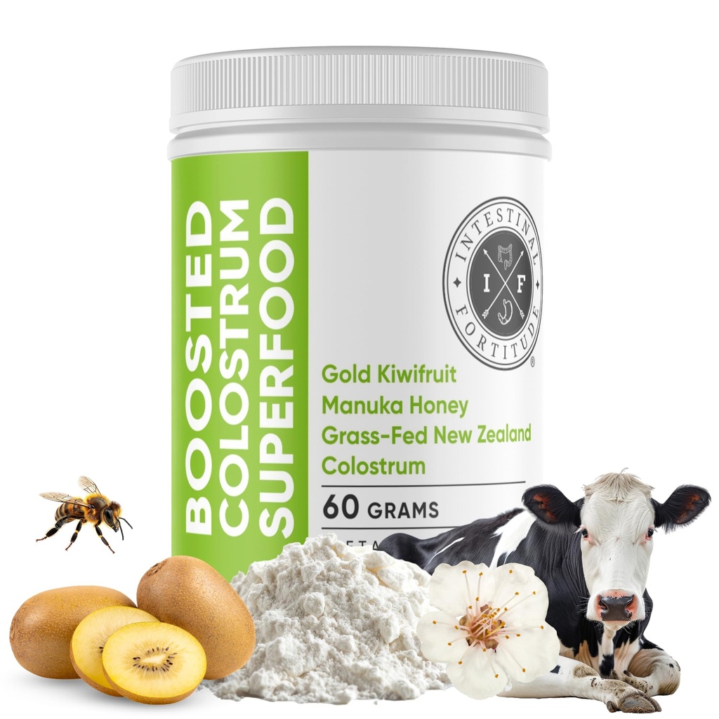 Intestinal for Boosted Colostrum Superfood Dietary: Grass-Fed New Zealand Bovine Colostrum, Gold Kinפרי, Manuka Honey, for Digestion, Immune System, and Gut Health (150 גרמים)
