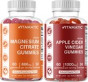Vitamatic Magnesium & Apple Cider Vinegarmies - 60 ספירה טבעונית
