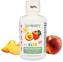 Go Healthy Kids Liquid Multivitamin, Immune Support, Kid Liquid Multivitamins, ויטמינים טבעוניים גבוהים, ילדים ויטמין Multivitamin Peach מנגו - 30-60 משרתים