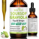 Soursop Graviola נוזל טיפות - 2000 מ"ג טהור Soursop לחלץ מעורבב עם 300 מ"ג ים ים Mos & 100 מ"ג Elderberry - Powerful Cell Support, Antioxidant-Rich, Immune-Boosting - 2 Fl Oz (60 מ"ל) בקבוק