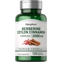 Piping Rock Berberine HCI Ceylon Cinnamon Complex | 120 קפסולות | Herbal Extractable