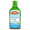 קרלסון - שמן Cod Liver של Kid, 550 מ"ג אומגה 3s, פלוס ויטמינים A ו D3, שמן דגים נוזלי, Wild שנתפס נורוויג'ן הארקטי קוד, שמן דגים נורדי, ירוק אפל, 250 mL (8.4 Fl Oz)