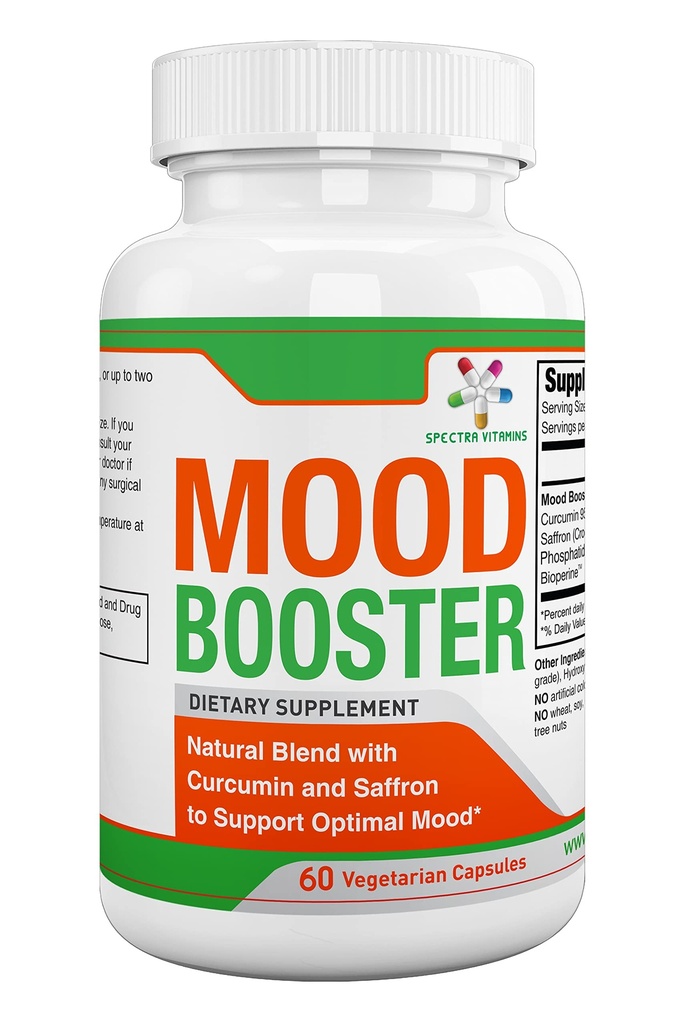 ויטמין Spectra - Mood Booster 60 Caps - Mood Enhancer קפסולות תמיכה אופטימאלי Mood, Stress Relief, Focus, for Men / נשים