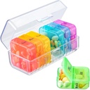 Zoksi Pill מארגנת 2 פעמים ביום, שבוע 7 Day Pill Box, Daily Am Pm Pillמארגנתer, Travel Pill Case for Medicine, Fish Oils, ויטמין, תוסף