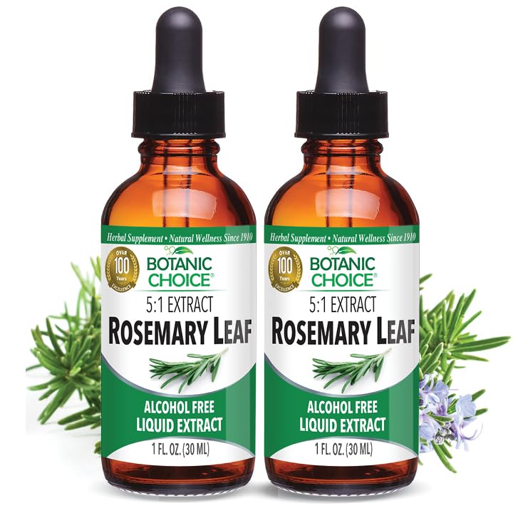 אפשרויות טכניות - Rosemary Leaf Liquid Extract - אלכוהול חינם, Gluten Free - Fast Acting Supplements - Easy to Use Dropper - 1 Fluid Ounce 2 Pack