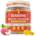 Berberine Gummies סוכר חינם, תוספת Absorption עם Liposomal Berberine & Berberine HCI, Calcium, Magnesium, AMPK Activitor for Sugar & Level, אנרגיה, Metabolism, Vegan, Pack של 1 1