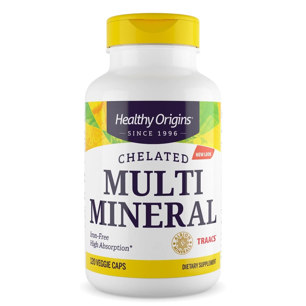 מקורות בריאים Chelated Multi מינרלים (Albion מינרלים, Bioavailable, non-GMO, Gluten Free), 120 Veggie Caps