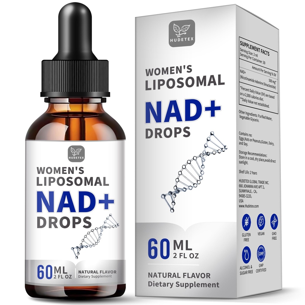 Women's NAD Liquid Supplement, Pure 500mg Liposomal NAD - Cell Regeneration，Energy Support, Vegan,Sugar Free，Additives Free