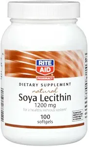 Rite Aid Soya Lecithin, תוסף תזונה טבעי, 1200mg 100 ea