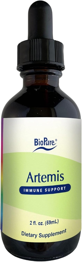 BioPure Artemis - Herbal Extract of Artemisia Annua או Sweet Wormwood with Bioactive Compounds for Immune System, Gut Health, Genitourinary Function, Microbiome Balance, & Total Wellness - 2 fl oz oz