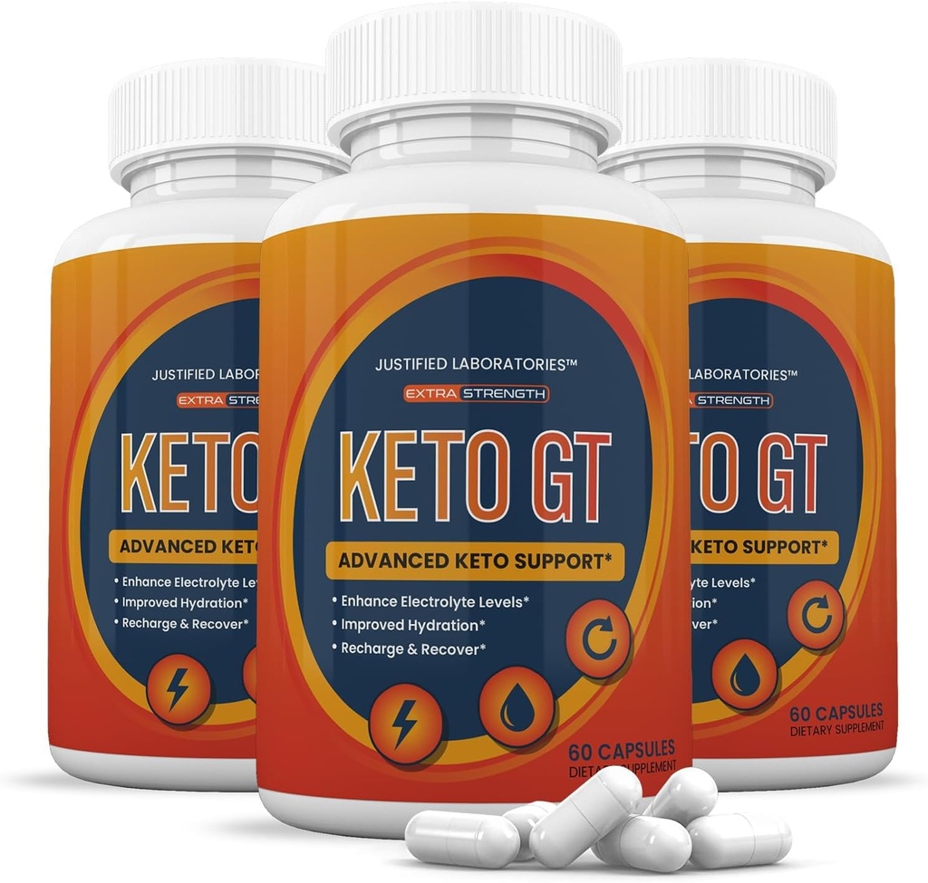מעבדות מוצדקות (3 Pack Keto GT Keto Pills 1275MG New & משופרת פורמולה המכילה Apple Cider Vinegar נוסף אבקת שמן זית בתולה